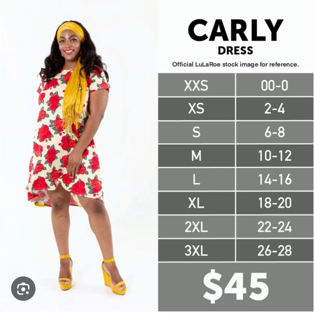 LuLaRoe Carly Red and White Floral High-Low Dress